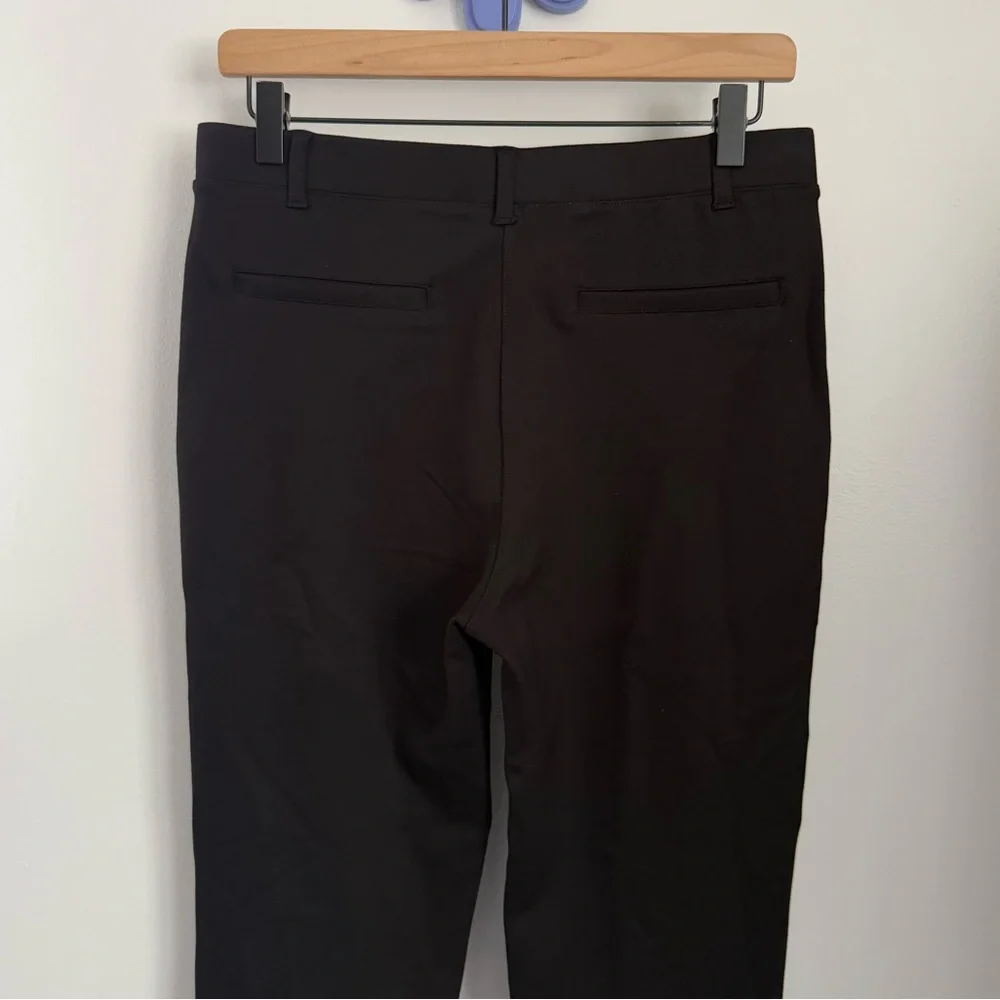 Quince Medium Petite Ultra Stretch Ponte‎ Straight Leg Pants Black Office Career